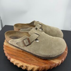 Birkenstock Boston Suede leather Clogs in Light Taupe Size 45 M12